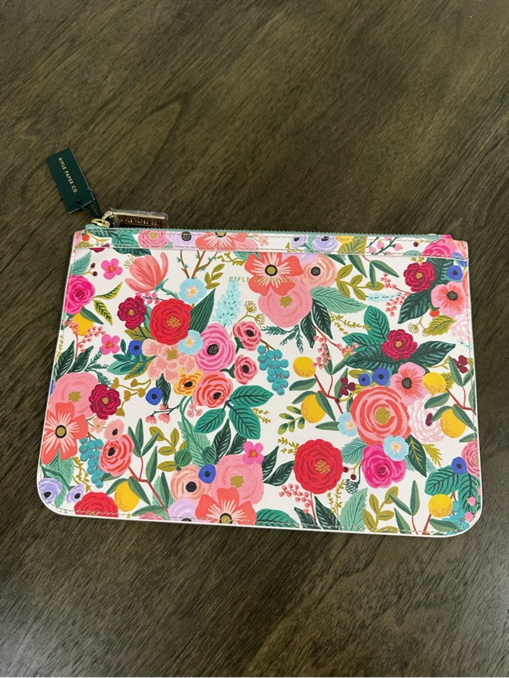 NWT Rifle Paper Co. Pink Coral Floral Zip Pouch